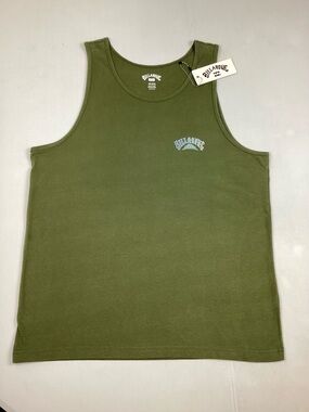 Billabong Men’s Large Graphic Tank Top Olive Green NEW! Retail $35